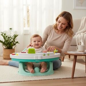 Infantino 3-in-1 Music & Lights Discovery Seat and Booster Teal White